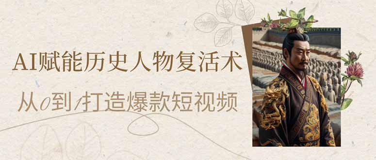 (14311期)AI赋能历史人物复活术:从0到1打造爆款短视频-星叙轻创