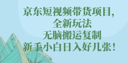 京东短视频带货项目，全新玩法，无脑搬运复制，新手小白日入好几张!-星叙轻创